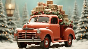 seasons greeting car with gifts